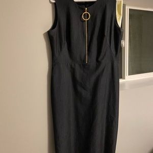 Dress- denim gold zipper detail.size 12